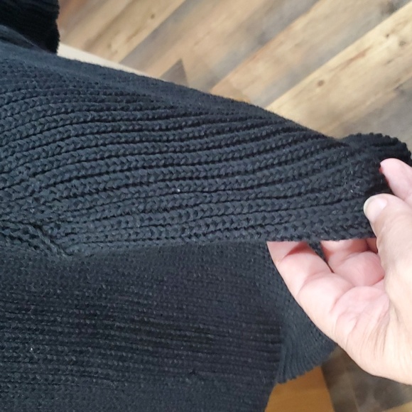 Premise nwt giza black knit open side sweater kangaroo pocket - Picture 3 of 6